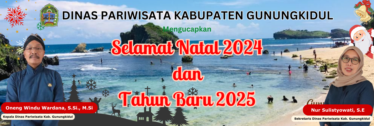 Ucapan Natal 2024 dan Tahun Baru 2025, Dinas Pariwisata Kabupaten Gunungkidul