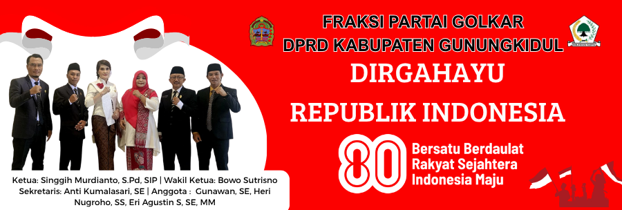 Ucapan HUT RI 80 Fraksi Golkar Gunungkidul